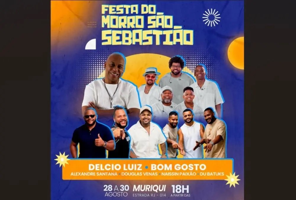 Festa do Morro São Sebastião terá três dias de shows em Muriqui