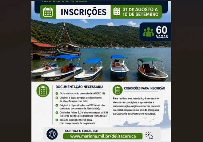 Capitania dos Portos de Itacuruçá abre 60 vagas para curso essencial de segurança marítima