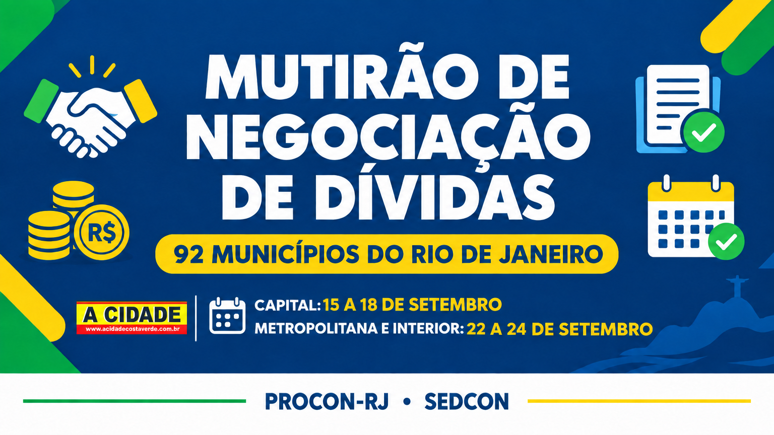 Governo do Rio promove mutirão inédito de negociação de dívidas nos 92 municípios do estado